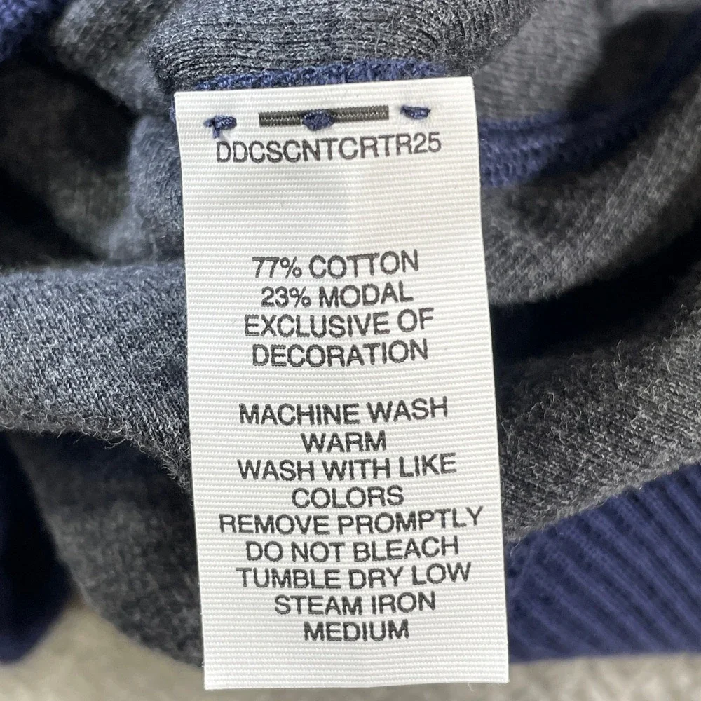 Cremieux Reversible Quarter Zip Pullover Mens Medium Blue Elbow Patches Office
